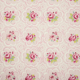 Rose Tile Curtain Fabric Pink