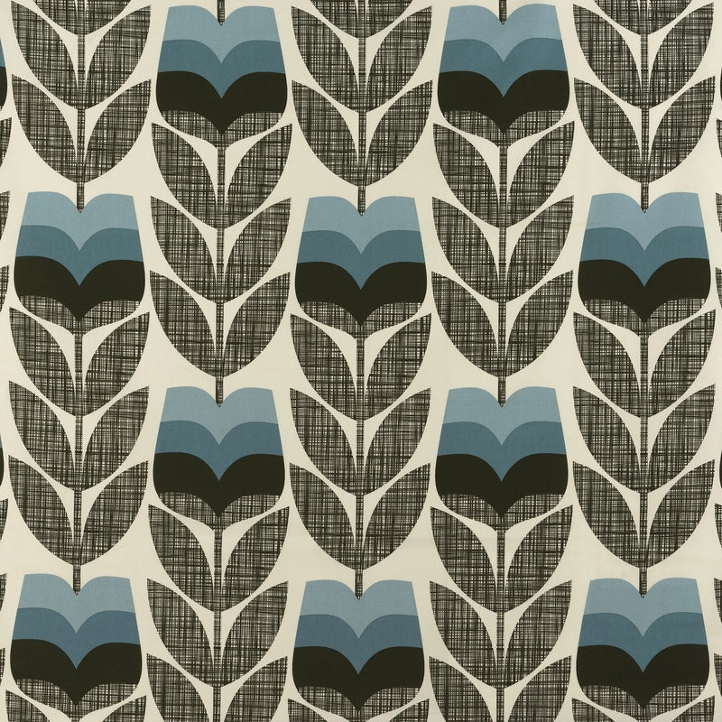 Orla Kiely - Rosebud Fabric Powder Blue