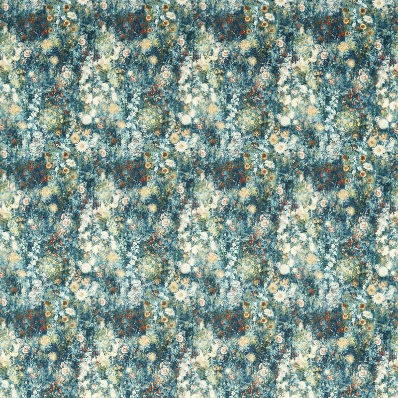 Rosedene Curtain Fabric Denim Spice