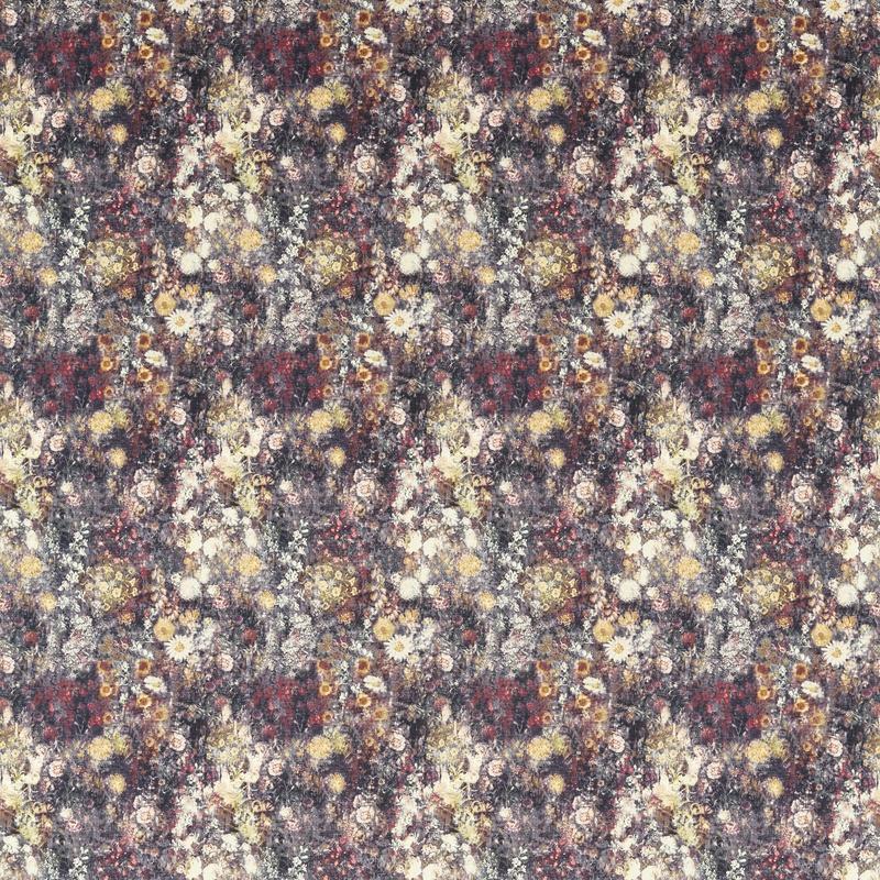 Rosedene Curtain Fabric Raspberry Ochre