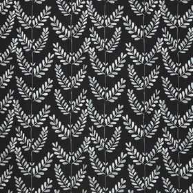 Scandi Sprig Curtain Fabric Noir