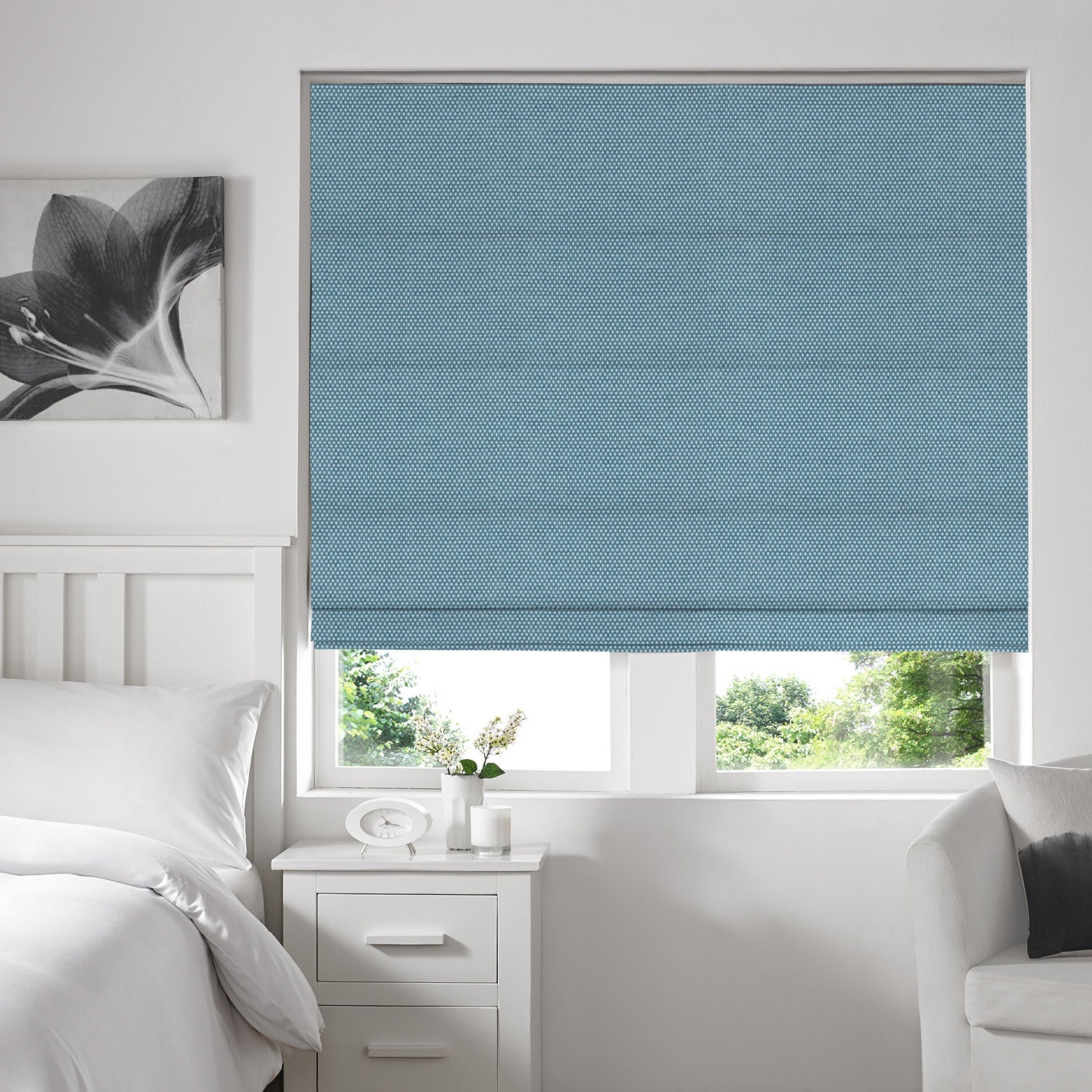 Seville Roman Blind Aqua