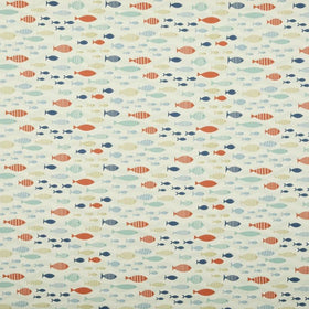Shoal Curtain Fabric Blue