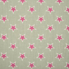 Shooting Stars Curtain Fabric Raspberry