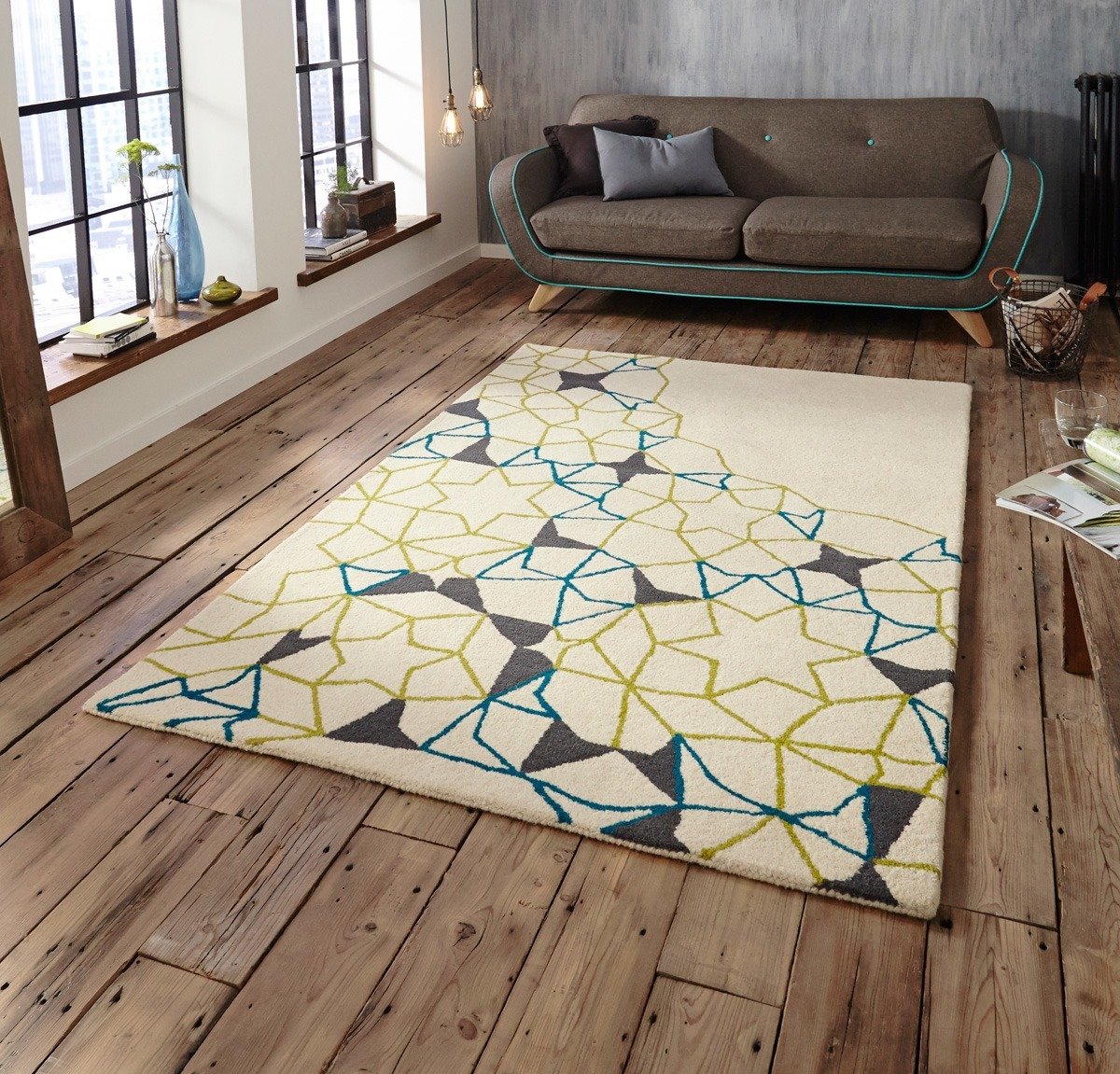 Spectrum SP37 Rug Ivory Green Blue