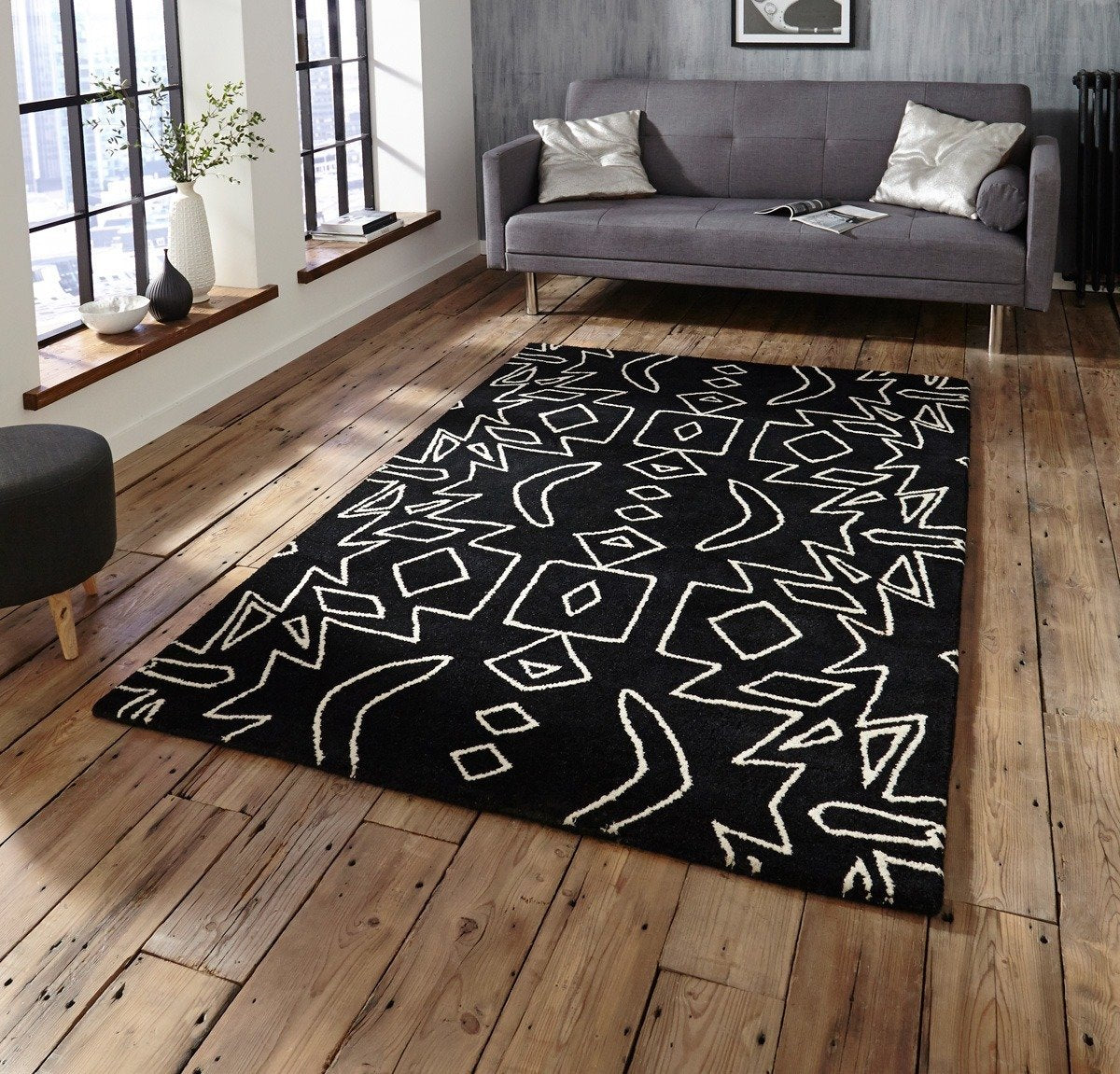 Spectrum SP41 Rug Black White
