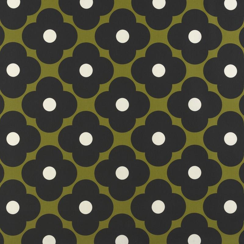 Orla Kiely Spot Flower Fabric Seagrass