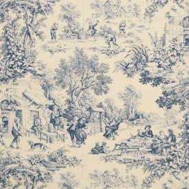 Festin Curtain Fabric Bleu