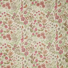 Field Flowers Curtain Fabric Rouge