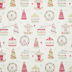 Fun Fair Curtain Fabric Pink