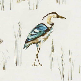 Herons Curtain Fabric Lagoon