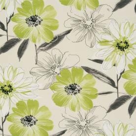 Isabella Floral Curtain Fabric Lime