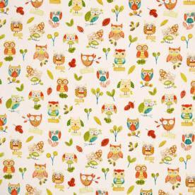 Ollie Owl Curtain Fabric Marmalade