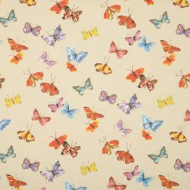 Sweet Butterfly Curtain Fabric Linen