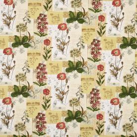 Wild Flower Curtain Fabric Cinnamon