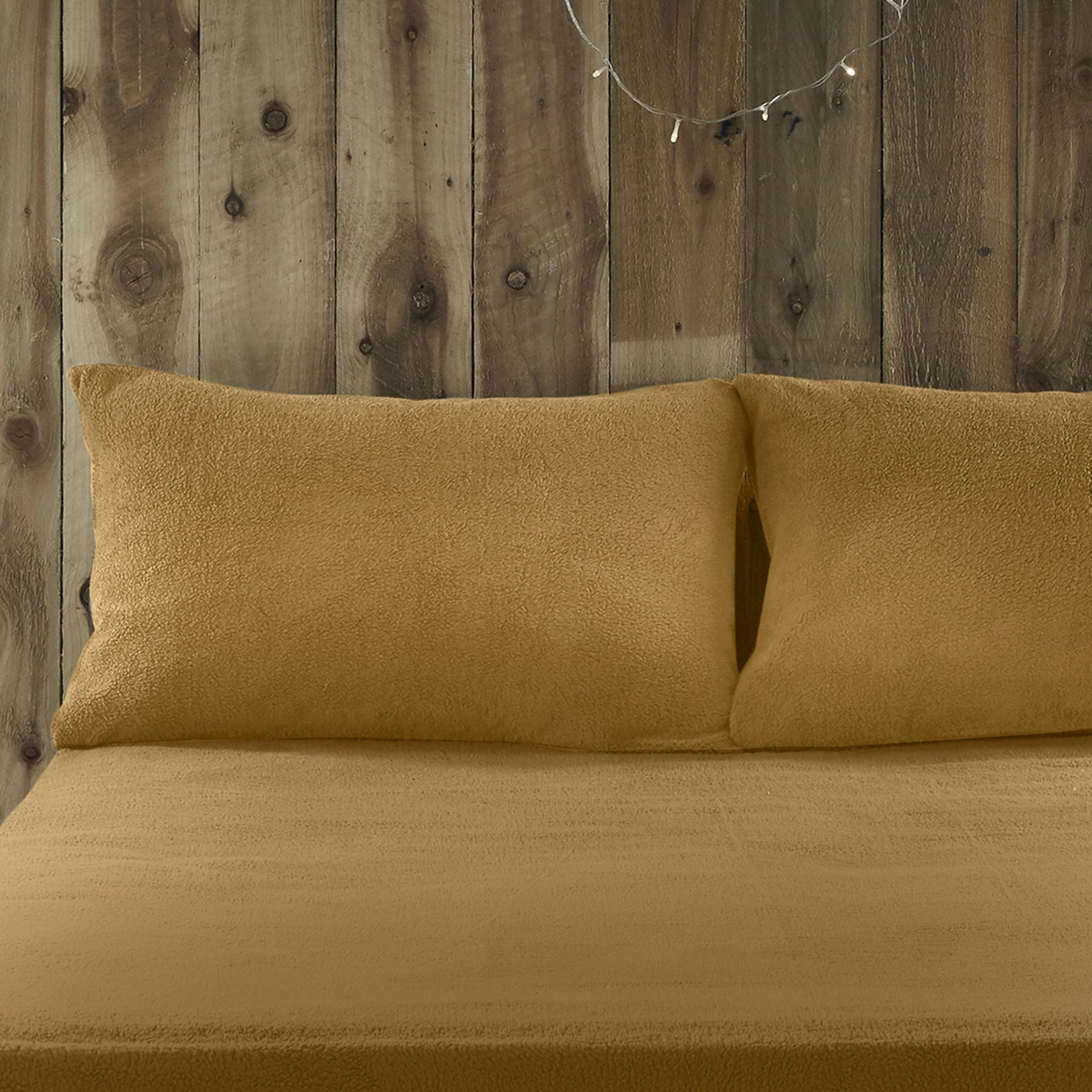 Teddy Fleece Pillowcase Ochre