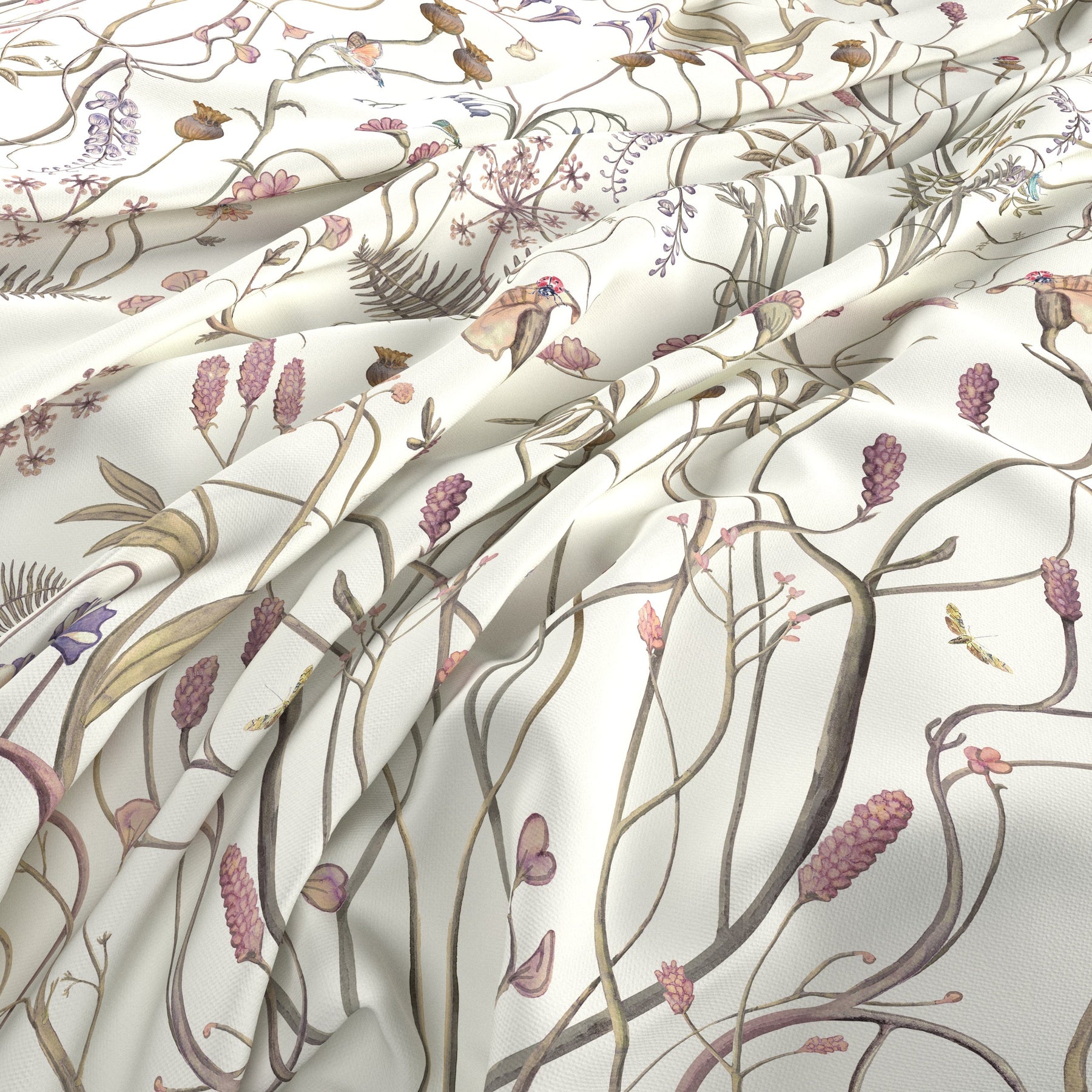 The Chateau by Angel Strawbridge Wildflower Garden Fabric Whisper White