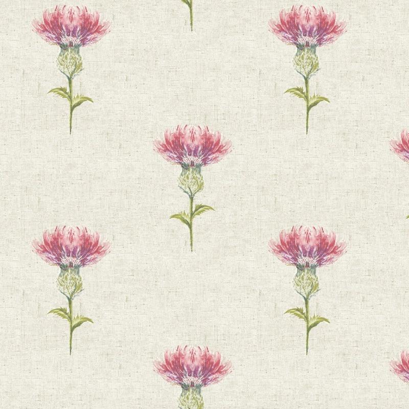 Thistle Curtain Fabric Rosso