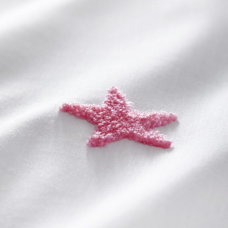 Tufted Star Bedding Set White Rainbow