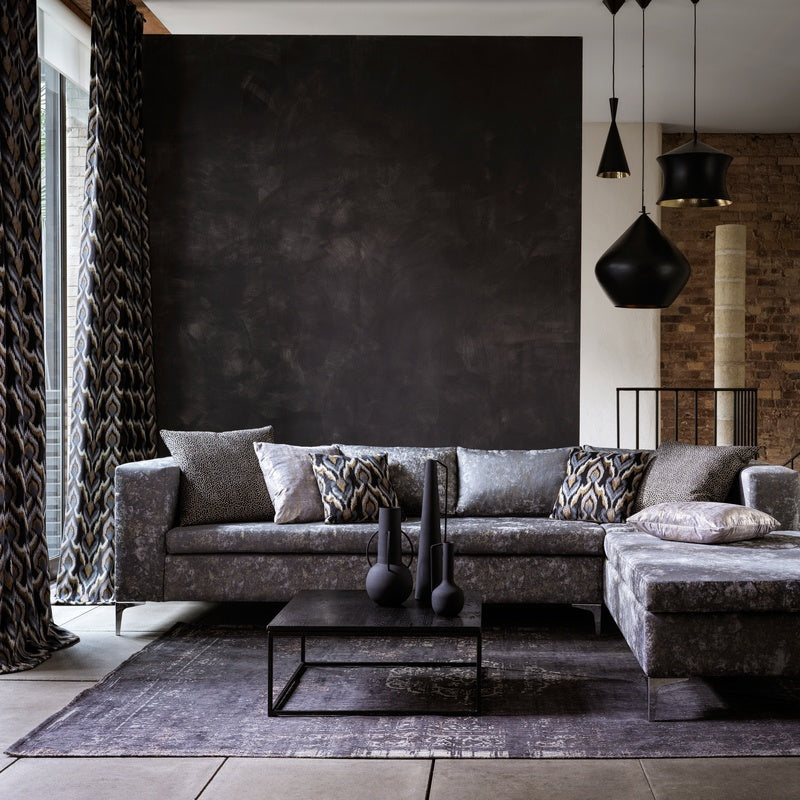Velluto Curtain Fabric Nero