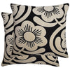 Orla Kiely Velvet Apple Blossom Feather Filled Cushion 50cm x 50cm Noir