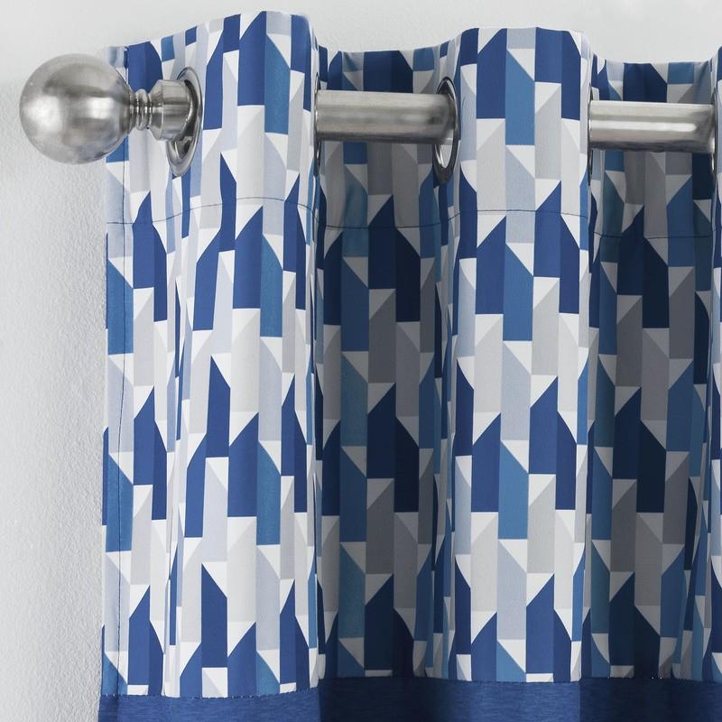 Vortex Ready Made Thermal Blackout Eyelet Curtains Blue