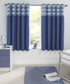 Vortex Ready Made Thermal Blackout Eyelet Curtains Blue