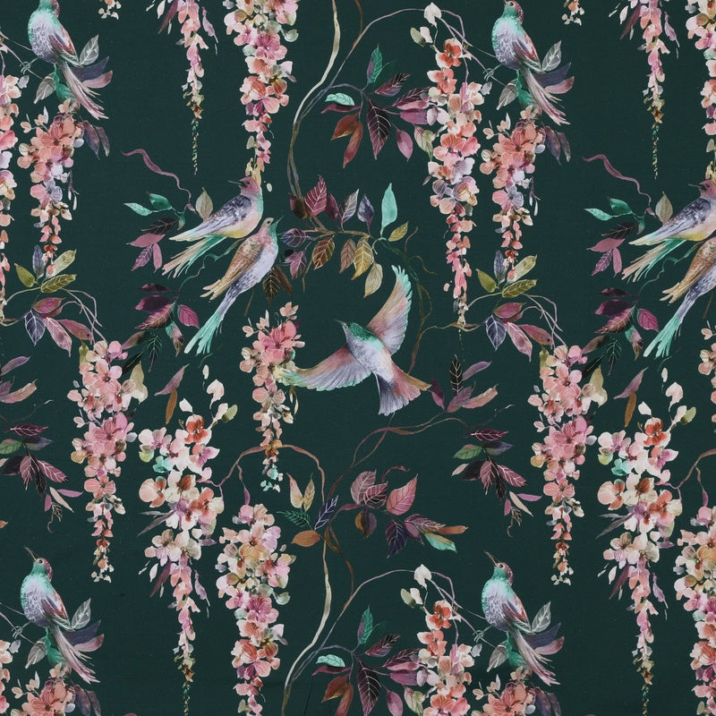 Linda Barker Wisteria Fabric Autumn-Green