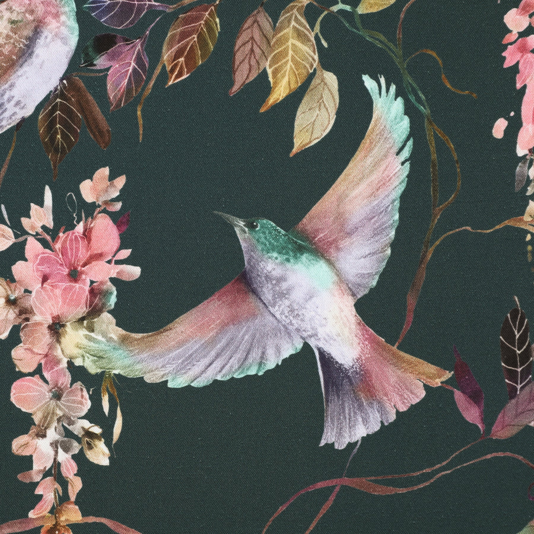 Linda Barker Wisteria Fabric Autumn-Green