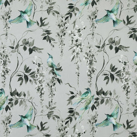 Linda Barker Wisteria Fabric Grey-Black