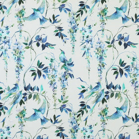 Linda Barker Wisteria Fabric Midnight-Silver