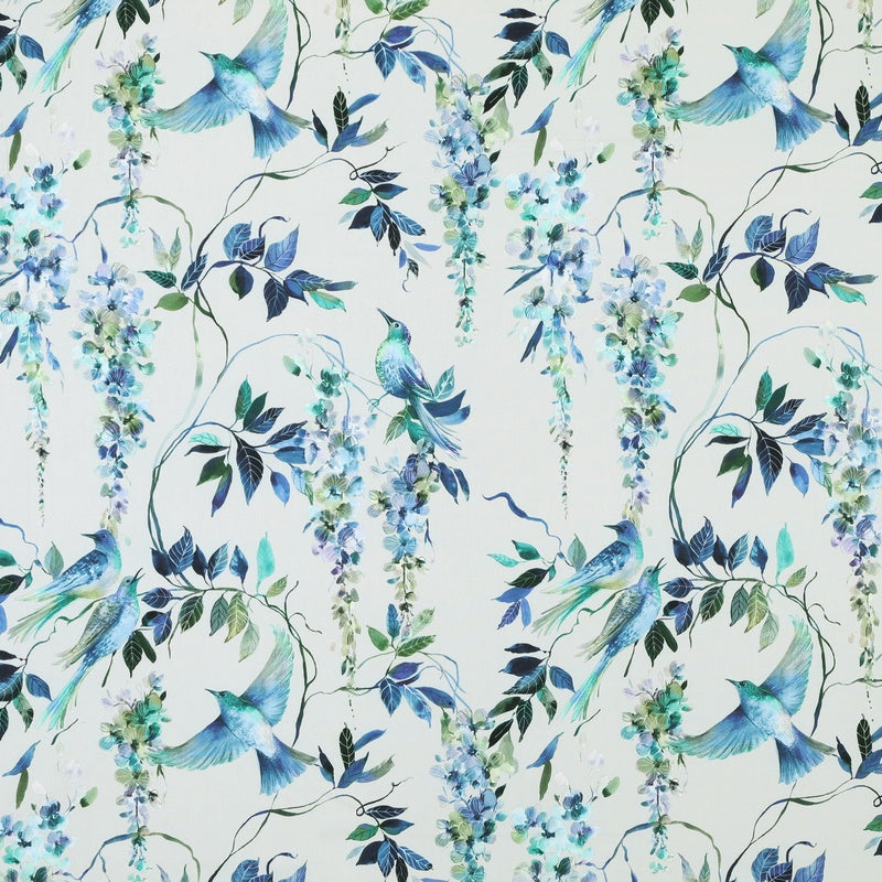 Linda Barker Wisteria Fabric Midnight-Silver
