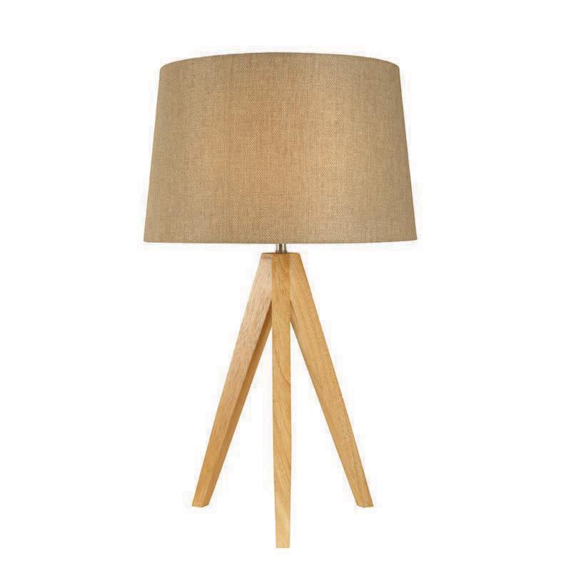 Wooden Tripod Table Lamp Taupe